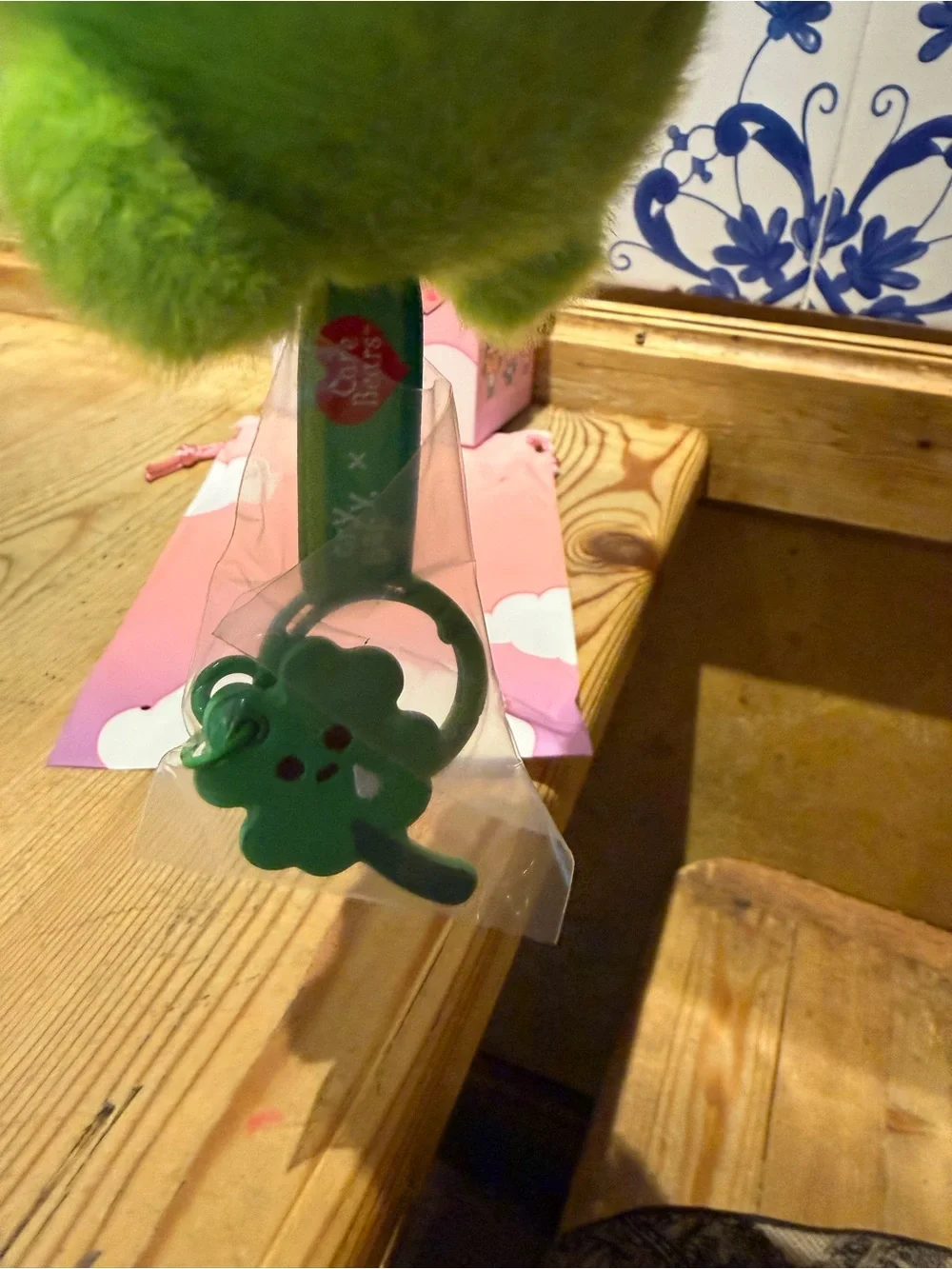 Popmart x Care Bears Green Plush Keychain Figure - Lucky Clover